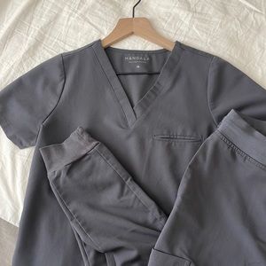 Grey Mandala Scrub Set XS